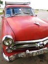 Portrait of an old red classic car Royalty Free Stock Photo