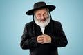 Portrait of old senior orthodox Hasdim Jewish man Royalty Free Stock Photo