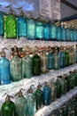 Portrait of Old siphon bottles for soda
