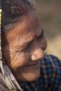 portrait of old tharu woman, Nepal