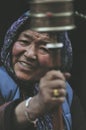 A Portrait of an old Tibetan woman from Ladakh Royalty Free Stock Photo