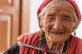 Portrait of an old Tibetan woman Royalty Free Stock Photo