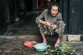 Portrait of old vietnamese woman