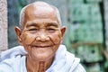 Portrait of an old woman at Preah Khan Temple. Siem Reap Angkor Cambodia