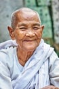 Portrait of an old woman at Preah Khan Temple. Siem Reap Angkor Cambodia