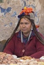 Portrait old woman on the street in Leh, Ladakh. India Royalty Free Stock Photo