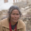 Portrait old woman on the street in Leh, Ladakh. India Royalty Free Stock Photo