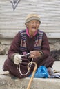 Portrait old woman on the street in Leh, Ladakh. India Royalty Free Stock Photo