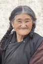 Portrait old woman on the street in Leh, Ladakh. India Royalty Free Stock Photo