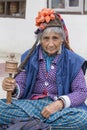 Portrait old woman on the street in Leh, Ladakh. India Royalty Free Stock Photo