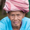 Portrait old woman to Bali island, Indonesia Royalty Free Stock Photo