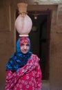 Portrait of an Omani lady in a traditional Omani dress. Nizwa, Oman - 15/OCT/2016