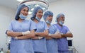 Portrait of operation doctor standing in theatre of hospital Royalty Free Stock Photo