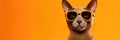 Portrait Oriental Cat With Sunglasses Orange Background Oriental Cat Breeds, Portrait Photography Ti