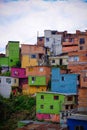 Overview of the houses in Comuna 13, Medellin Royalty Free Stock Photo