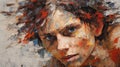 Intense Close-up Oil Painting With Palette Knife Technique
