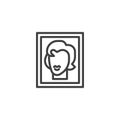 Portrait painting line icon