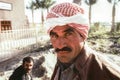 portrait of palestinensian worker at a construction site in Kuweit Royalty Free Stock Photo