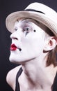 Portrait of pantomime actor with makeup