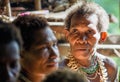 Portrait of a papuan woman from a korowai tribe. Royalty Free Stock Photo