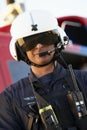 Portrait of paramedic standing in front of Medevac Royalty Free Stock Photo