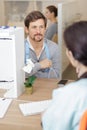 portrait patient with broken arm in doctor office Royalty Free Stock Photo