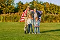 Portrait of patriotic american family. Royalty Free Stock Photo