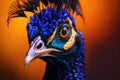 Portrait of a peacock in close-up Royalty Free Stock Photo