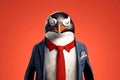 Portrait of a Penguin dressed in a formal business suit