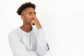 Portrait of pensive African American man looking away Royalty Free Stock Photo