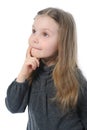 Portrait of a pensive little beautiful girl Royalty Free Stock Photo