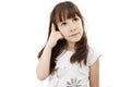 Portrait of a pensive little beautiful girl Royalty Free Stock Photo