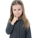 Portrait of a pensive little beautiful girl Royalty Free Stock Photo