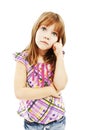 Portrait of a pensive little beautiful girl Royalty Free Stock Photo