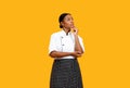 Portrait Of Pensive Young Black Chef Woman Looking At Copy Space Royalty Free Stock Photo