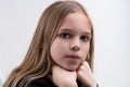 Serene young thinker embodies quiet, reflective engagement Royalty Free Stock Photo