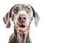 Portrait of Pet Weimaraner Dog - Shot of a Cute little Dog on White Background - AI generated