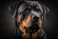 Portrait photo of an adorable Rottweiler dog. A beautiful dog photo for advertises, Generative AI