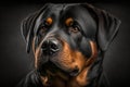 Portrait photo of an adorable Rottweiler dog. A beautiful dog photo for advertises, Generative AI