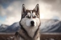 Siberian Husky closeup view. A beautiful Siberian Husky photo for advertises. generative AI