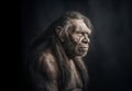 portrait photo of Neanderthal archaic human. Generative AI