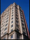 Portrait photo of a Skyscraper in Philadelphia shot on 120mm film during a sunny day Royalty Free Stock Photo