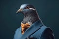 Portrait of a Pigeon dressed in a formal business suit
