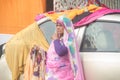 portrait of a pilgrim at gangasagar transit camp kolkata west bengal india