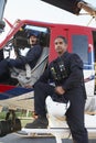 Portrait of pilot and paramedic by Medevac Royalty Free Stock Photo