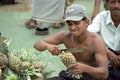 Portrait of Pineapple seller in port Dhaka Bangladesh