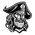 Portrait of a pirate. Isolated vector