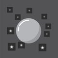 Portrait of a planet over grey background depicted with regular patterns vector or color illustration