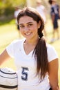 Portrait Of Player In Female High School Soccer Team Royalty Free Stock Photo