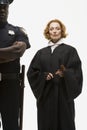 Portrait of a police officer and a judge Royalty Free Stock Photo